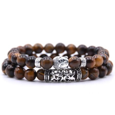 Armband Boeddha - Zwart / Bruin