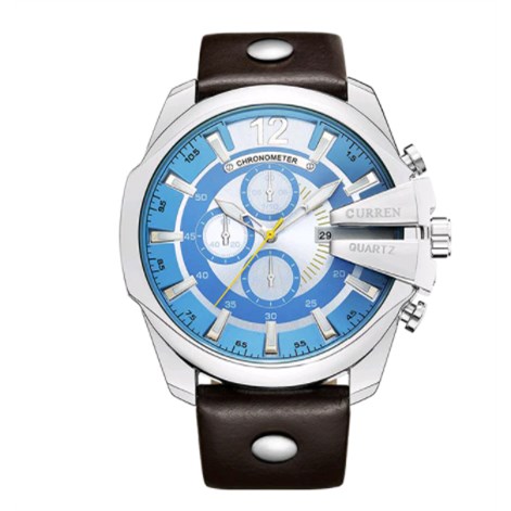 Curren Heren polshorloge - Zilver/Blauw