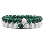 Armband Trendy - Groen / Wit