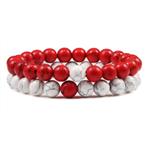 Armband Trendy - Rood / Wit