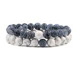 Armband Trendy - Blauw / Wit