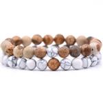 Armband Trendy - Bruin / Wit